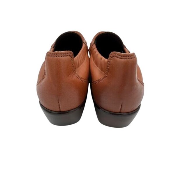 NWT SAS Womens Genuine Leather Weave Chestnut 8.5 NARROW Loafers - Picture 7 of 11